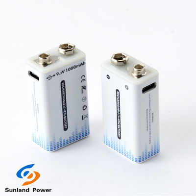 9V baterai lithium ion dapat diisi ulang Portable USB C / Type C konektor