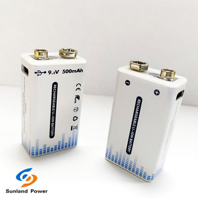 9V baterai lithium ion dapat diisi ulang Portable USB C / Type C konektor