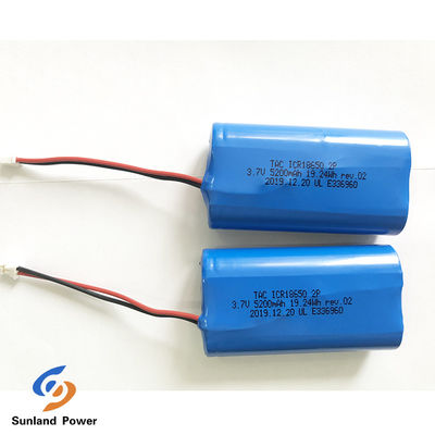 3.7V baterai lithium ion isi ulang ICR18650 1S2P dengan UL2054 Untuk lampu