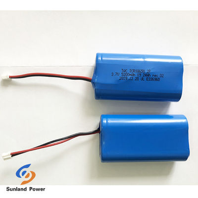 3.7V baterai lithium ion isi ulang ICR18650 1S2P dengan UL2054 Untuk lampu